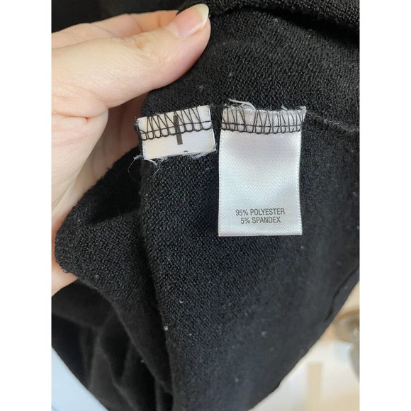 Victor Alfaro Womens XS Cowl V Neck Top Black 1/2 Sleeve Evening Blouse Shirt - Picture 6 of 7